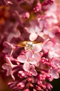 lilac, ring, flower background, flowers, engagement ring, diamond ring, flower wallpaper, gold ring, jewelry, buds, bloom, blossom, nature, beautiful flowers, closeup
